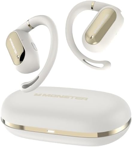 Monster Open Ear AC322, Bluetooth 5.4 Headset, 36H Battery Life, IPX5 Waterproof, Clear Communication, Ergonomic Design, Ear Angle Adjustable, Not Easy to Fall Off Wireless Bluetooth Headset.
