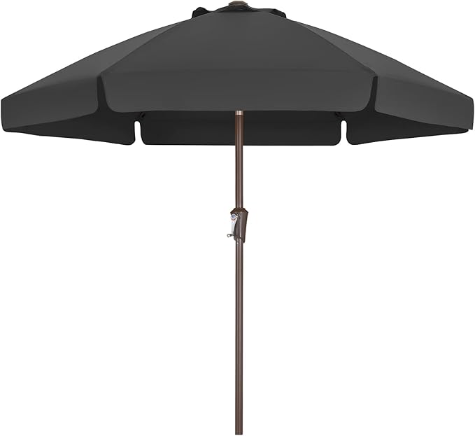 ABCCANOPY Patio Umbrella 7.5ft, Outdoor Table Umbrella with Push Button Tilt and Crank, 8 Ribs Umbrella for Patio Pool Garden Deck (Dark Gray)