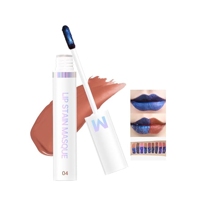 Matte Lip Gloss Peel Off Masque - Peel Off Lip Stain Tattoo, Chestnut Brown Peel Off Lip Tint,Long Lasting Waterproof Transfer-proof Lip Mask Lip Stain Peel Off Lip Gloss,Stay Lip Makeup 04#