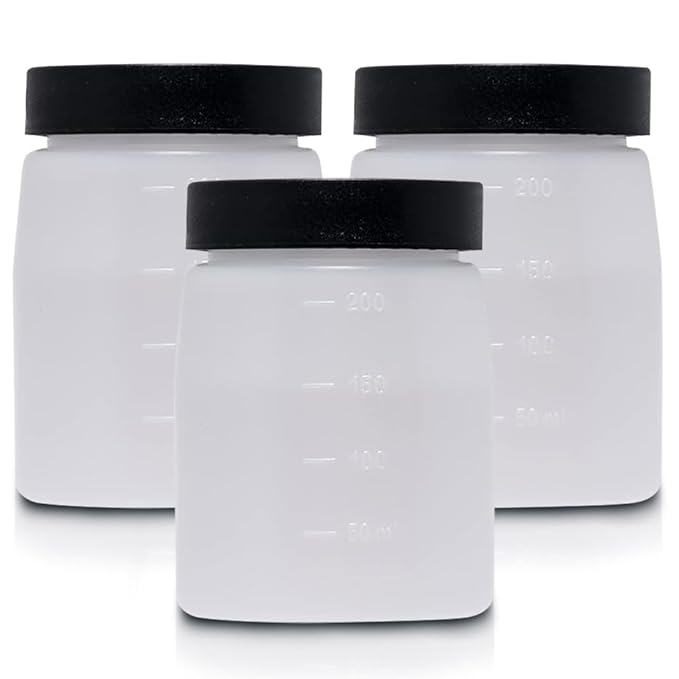 Bronze Tan Spray Tan Replacement Cups with Lids (3Pack) For Bronze Tan Spray Tan Machine 200ml - Machine Not Included - Storage Bottles for DHA Spray Tan