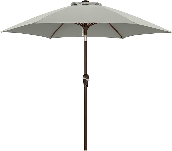 ABCCANOPY 7.5FT OutdoorPatio Umbrella, UV Protection Table Umbrella w/Crank for Easy Set Up, Suitable for Garden, Lawn, Deck & Backyard (Gray)