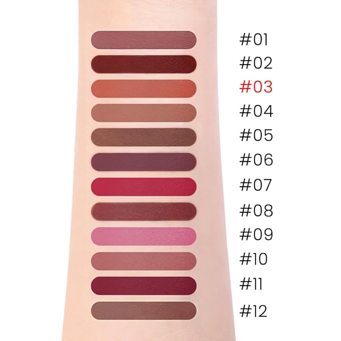 Silky Smooth Retractable Matte Lip Liner Pencil, Orange Lip Liner Long-Lasting Creamy Formula for Shaping & Sculpting Lips, Matte Velvet Pigmented Lip Liner Crayon Lipstick 03#