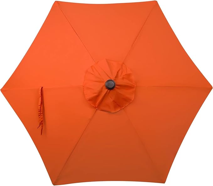 Blissun 7.5 ft Patio Umbrella, Yard Umbrella, Outdoor Market Umbrella with Push Button Tilt Crank, Orange