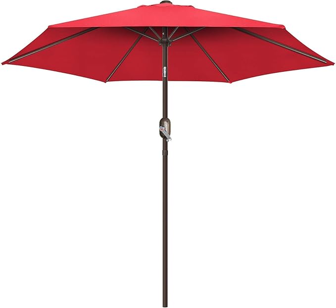 7.5Ft/9Ft Patio Umbrella, UV Protect Pool Umbrella with Heavy Duty Pole,Outdoor Umbrella with Push Botton Tilt & Crank