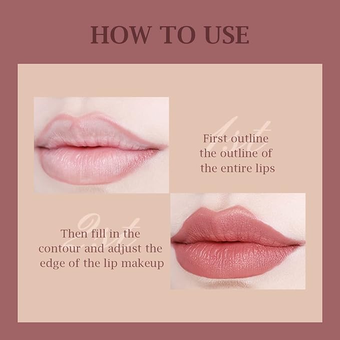 KISSIO Lip Liner,Creamy Lip Pencil,Long Lasting Lip Liner with Sharpener,Matte Finish,Smooth and Soft,Non-Dry,Easy to Use,Cruelty free,0.02 oz,07 Daejeeling