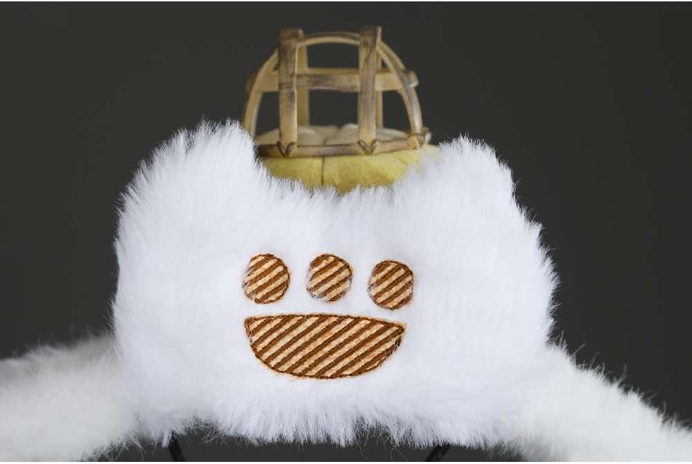 Newcos Monster Wilds Hunter Airu Costume for Cats Cosplay Pet Supplies Costume Accessories Hat Cap Halloween Suit White (Cats Hat, Small(26-29cm))