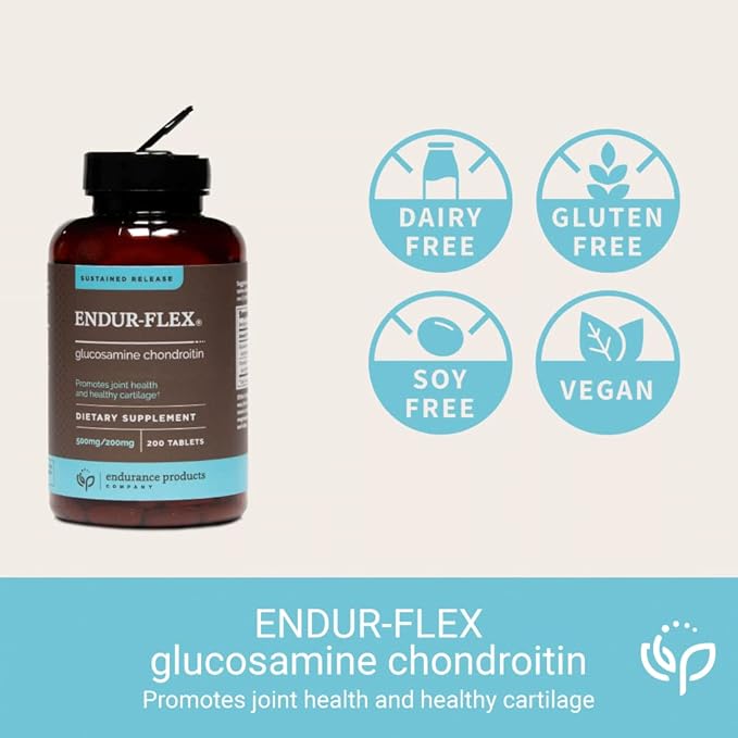 EPC ENDURANCE PRODUCTS COMPANY ENDUR-Flex Sustained Release - 500mg Glucosamine & 200mg Chondroitin - 200 Tablets - Antioxidant - Supplement for Back, Knees, Hands