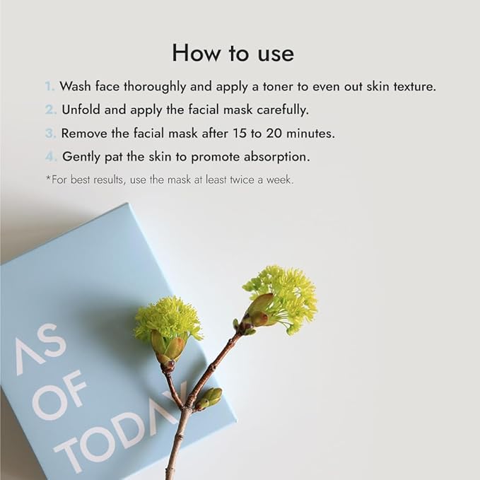 AS OF TODAY Peptide Renewing Facial Mask (5 EA, 28ml) - Hydrating & Rejuvenating with Pure Peptides for Wrinkles, Deep Moisture, Soothing Care, Radiant Glow, Clean Beauty, Cruelty-Free, Made in Korea