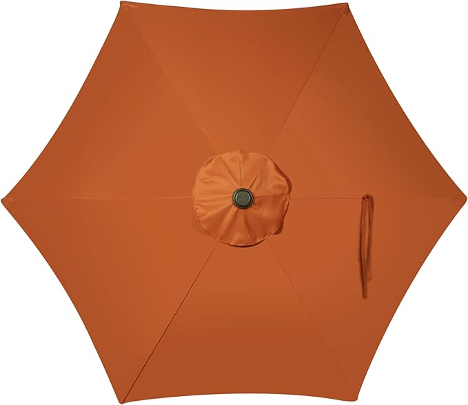 Blissun 7.5 ft Patio Umbrella, Yard Umbrella, Outdoor Market Umbrella with Push Button Tilt Crank, Rust