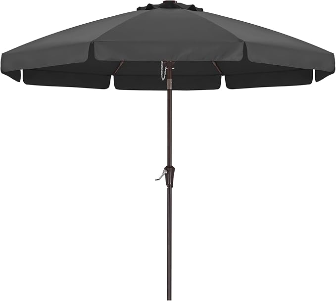 ABCCANOPY Patio Umbrella 9ft, Outdoor Table Umbrella with Push Button Tilt and Crank, 8 Ribs Umbrella for Patio Pool Garden Deck (Dark Gray)