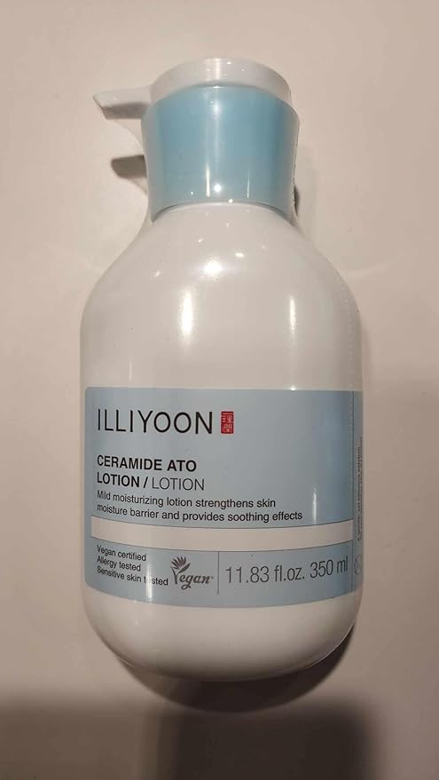 Illiyoon Ceramide Ato Lotion | Lightweight Moisturizer for Dry & Sensitive Skin, Barrier Repair for Face & Body, Mild for Babies, Vegan Certified, Korean Skin Care, 11.83 fl.oz.