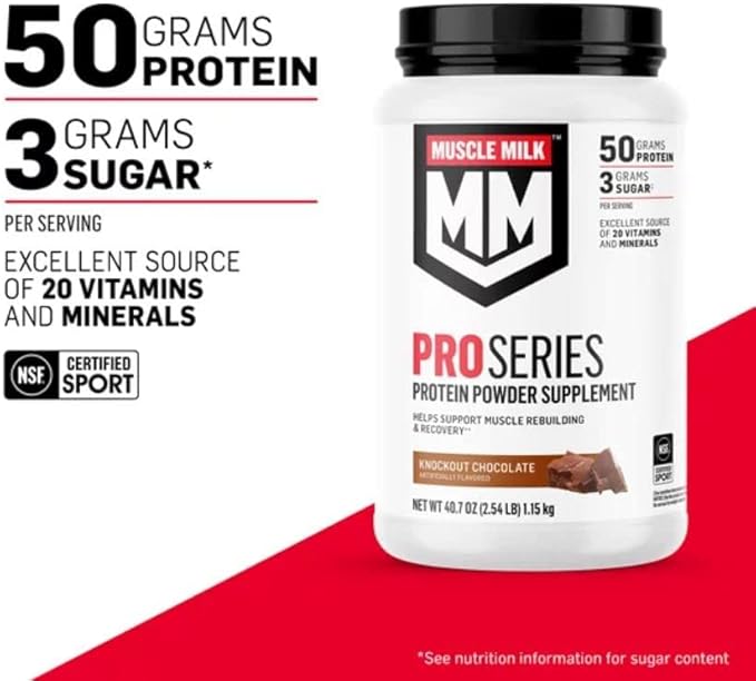Muscle Mlk Pro Series 50 Knockout Chocolate, 2 Pounds (Pack of 2)