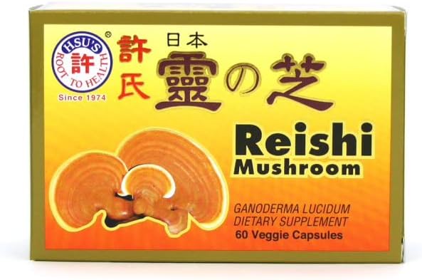 Hsu's Ginseng SKU 3724 | Japanese Reishi Mushroom Capsules, 120 Count | 許氏日本雙靈芝禮盒 | 120ct Box of Reishi Mushroom Capsules, B073V3CPW3