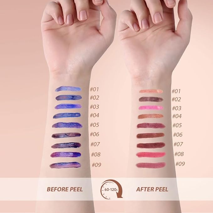 Matte Lip Gloss Peel Off Masque - Peel Off Lip Stain Tattoo, Chestnut Brown Peel Off Lip Tint,Long Lasting Waterproof Transfer-proof Lip Mask Lip Stain Peel Off Lip Gloss,Stay Lip Makeup 04#