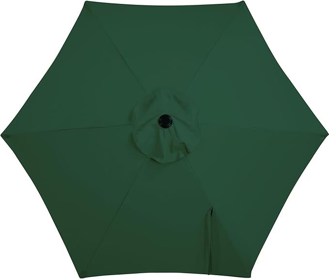 Yaheetech 7.5ft Outdoor Patio Umbrella, Outdoor Table Umbrella with Push Button Tilt and Crank, Market Umbrella Yard Umbrella for Garden, Deck, Backyard, Pool, Dark Green