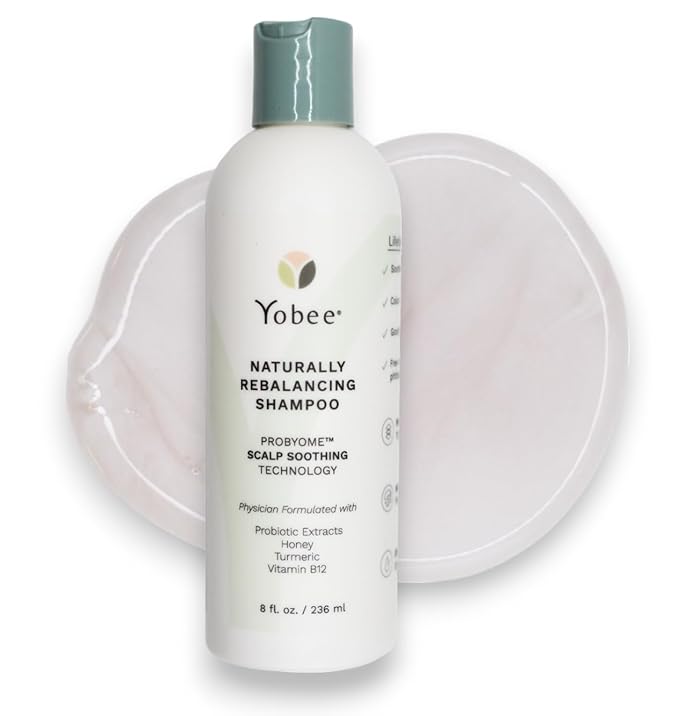 Yobee Naturally Rebalancing Shampoo | Dry, Flaky & Itchy Scalp Care with Para Probiotics, Organic Honey & Turmeric, Vitamin B12 & Oat Extracts | Dandruff & Psoriasis Relief (1 Bottle)