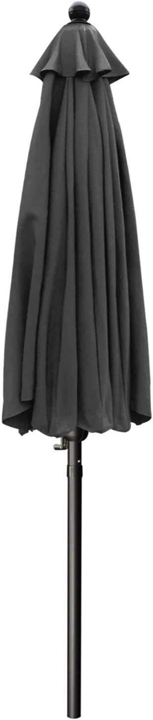 ABCCANOPY Patio Umbrella 7.5ft, Outdoor Table Umbrella with Push Button Tilt and Crank, 8 Ribs Umbrella for Patio Pool Garden Deck (Dark Gray)