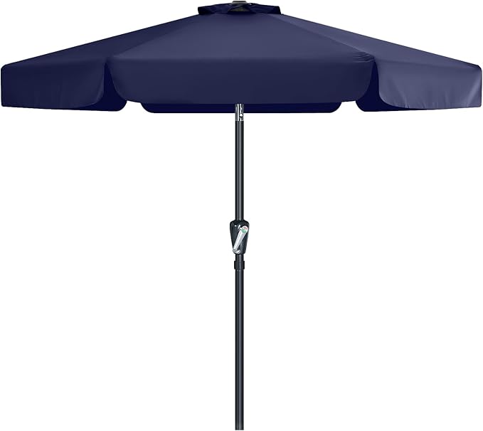 MASTERCANOPY Valance Patio Umbrella for Outdoor Table Market (7.5ft, Navy Blue)