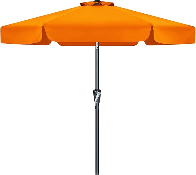 MASTERCANOPY Valance Patio Umbrella for Outdoor Table Market (7.5ft, Orange)