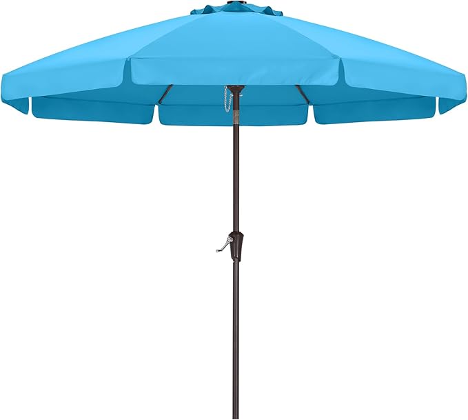 ABCCANOPY Patio Umbrella 11ft, Outdoor Table Umbrella with Push Button Tilt and Crank, 8 Ribs Umbrella for Patio Pool Garden Deck (Turquoise)