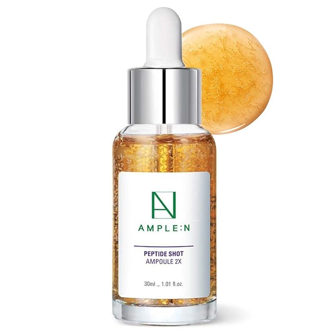 AMPLE:N Peptide Shot Serum 2X – Intensive Age Defying Concentrate Face Serum with Peptide Threads – Erasing Wrinkles and Improve Firmness – Lifting Sagging Skin – Plump, Repairs Skin, 1.01 fl.oz.