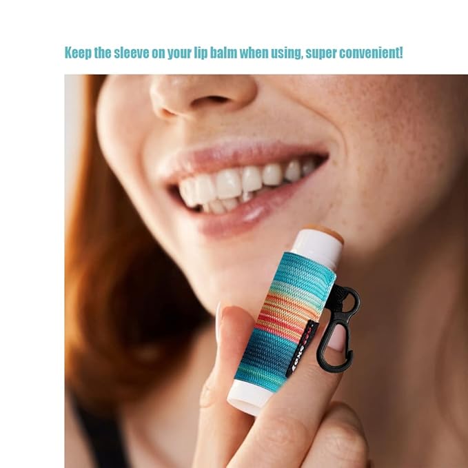 5pcs Lip Balm Holder Keychain Lipstick Sleeves