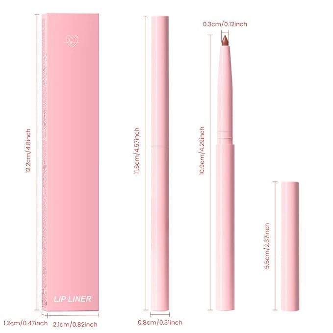 Silky Smooth Retractable Matte Lip Liner Pencil, Orange Lip Liner Long-Lasting Creamy Formula for Shaping & Sculpting Lips, Matte Velvet Pigmented Lip Liner Crayon Lipstick 03#