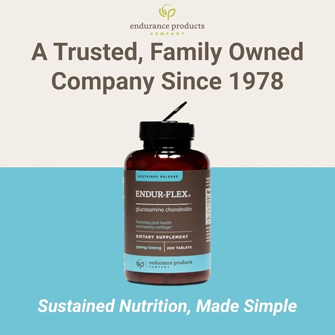 EPC ENDURANCE PRODUCTS COMPANY ENDUR-Flex Sustained Release - 500mg Glucosamine & 200mg Chondroitin - 200 Tablets - Antioxidant - Supplement for Back, Knees, Hands