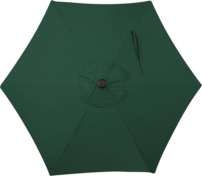 Blissun 7.5 ft Patio Umbrella, Yard Umbrella, Outdoor Market Umbrella with Push Button Tilt Crank, Dark Green
