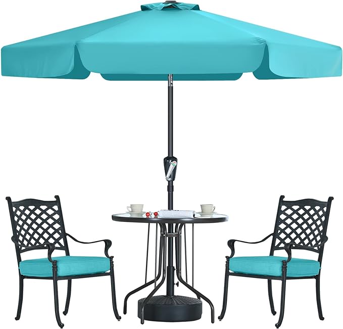 MASTERCANOPY Valance Patio Umbrella for Outdoor Table Market (7.5ft,Turquoise)