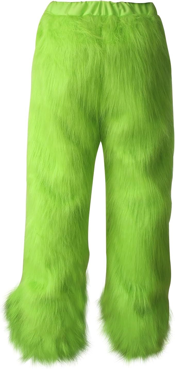 Halloween Costume for Men Green Monster Costumes with Mask Furry Adult Suit Christmas Outfit