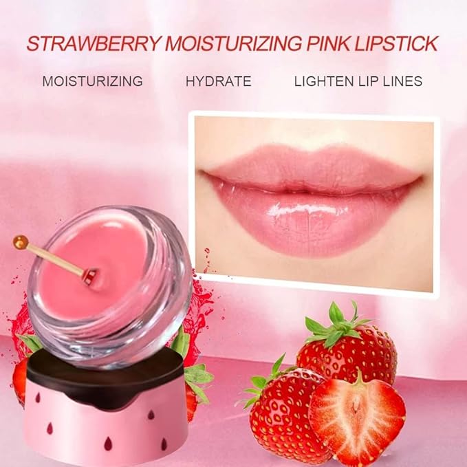2Pcs Strawberry Vitamin E Lip Masks,Lip