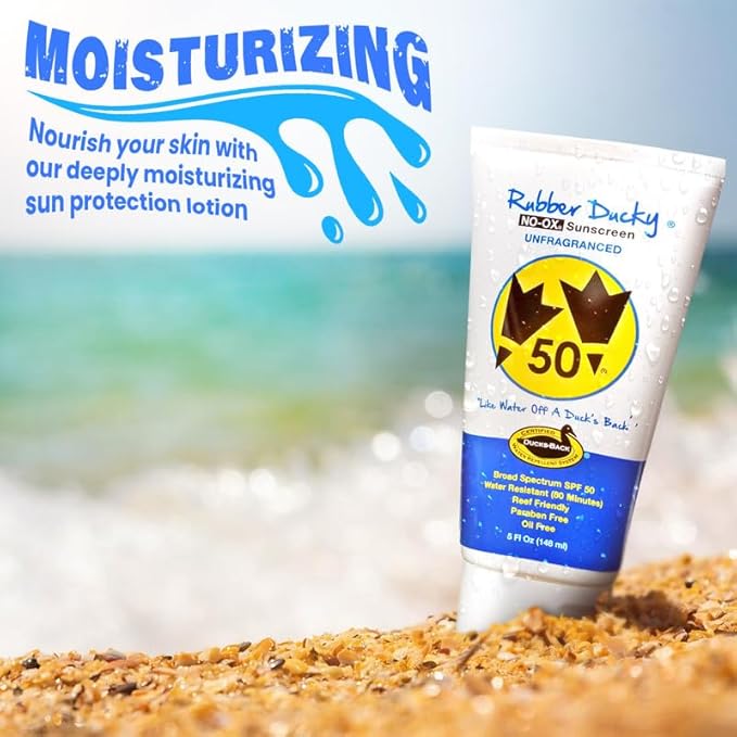Rubber Ducky | Vitamin E Sunscreen with SPF 50, Water-Resistant Sunscreen for Face and Body | Broad Spectrum Lotion, Oil-Free Moisturizing Sunscreen, Alternative for Moisturizing Sunblock (2pcs., 5oz)