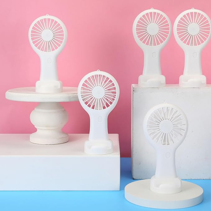 60 Pack Mini Powerful Handheld Fan Bulk 3 Speed USB Rechargeable Small Desk Fan Summer Gift for Wedding Beach Outdoor Women Eyelash (White)