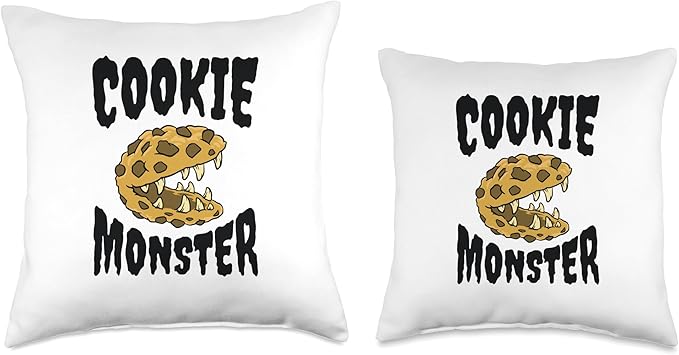 Funny Cookie Monster Creature Humour Throw Pillow
