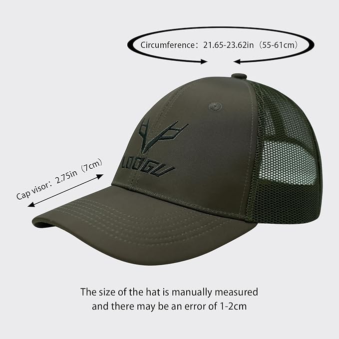 LOOGU Fishing Hat Mesh Back for Men Women Adjustable Baseball Trucker Cap Snapback Hats