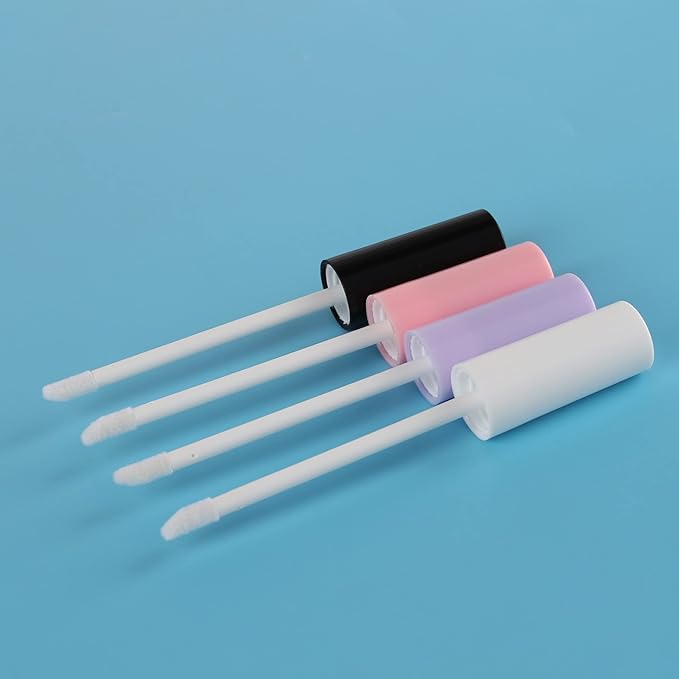 COSIDEA 50 pack Empty Purple 15ml Squeeze lip gloss tubes with wand 0.5oz soft lipgloss container chapstick containers empty tube