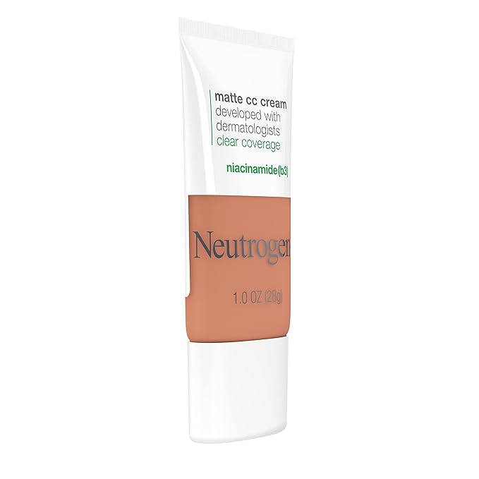 Neutrogena Clear Coverage Flawless Matte CC Cream, Full-Coverage Free, Ginger, 1 oz