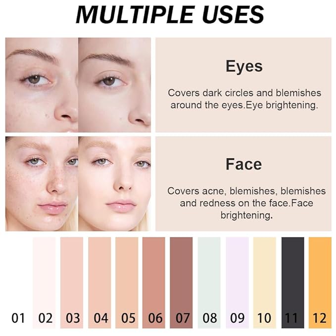 Kaely Color Correcting Concealer,Cream Pot Concealer Full Coverage,under Makeup,02 Fair