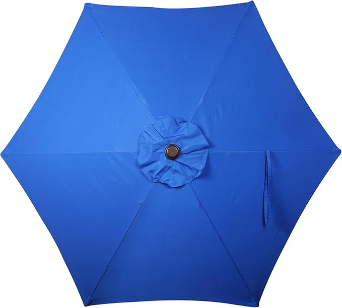 Blissun 7.5 ft Patio Umbrella, Yard Umbrella, Outdoor Market Umbrella with Push Button Tilt Crank, Royal Blue