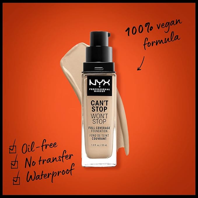 NYX PROFESSIONAL MAKEUP Can't Stop Won't Stop Foundation, - Nude