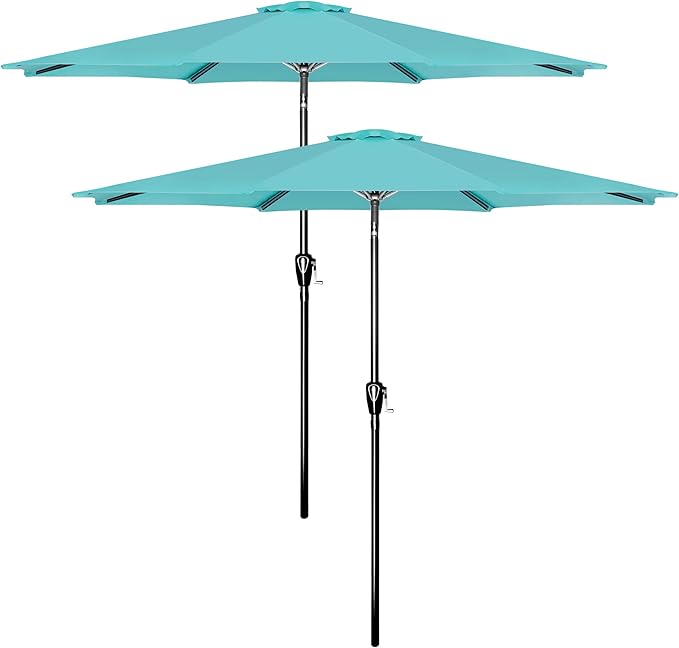 Simple Deluxe 9' Patio Umbrella Outdoor Table Market Yard Umbrella with Push Button Tilt/Crank