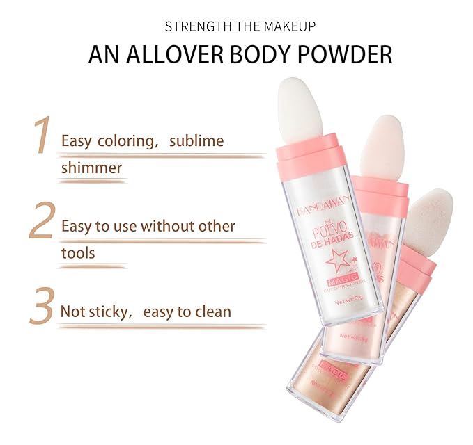 AKARY Shimmer Highlighter Powder, Fairy Polvo De Hadas