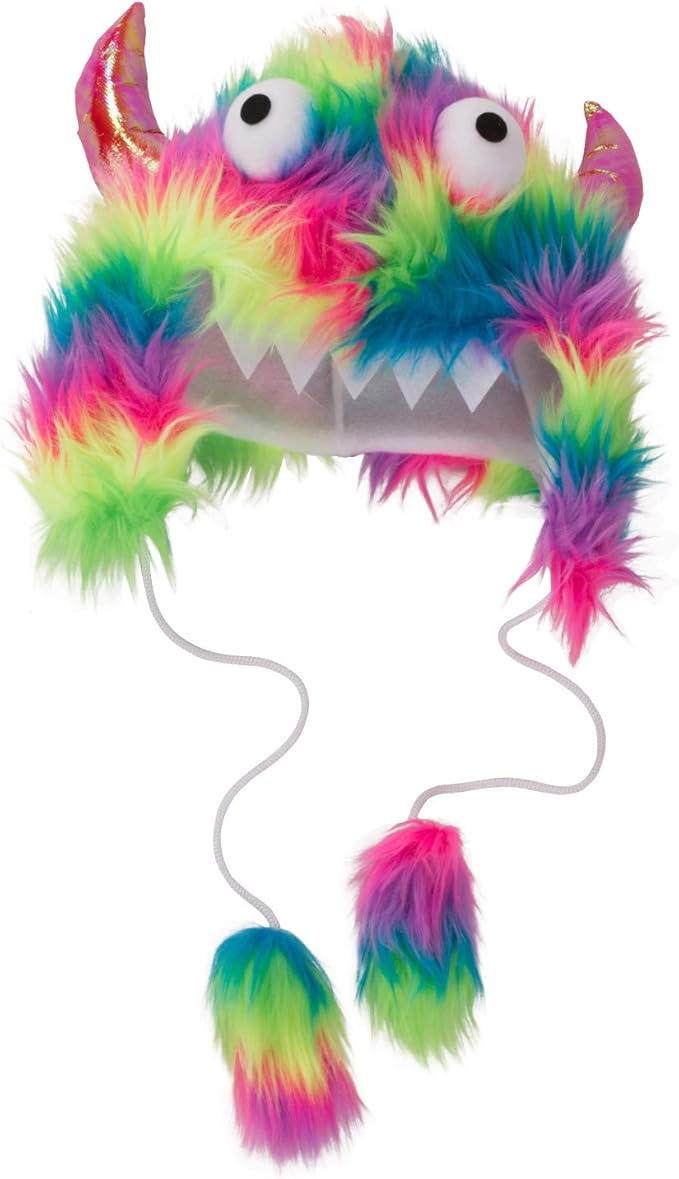Tigerdoe Monster Hat Costume - 2 Pack Funny Crazy Hats - Monster Theme Birthday Party Supplies - Funny Furry Hats Colorful