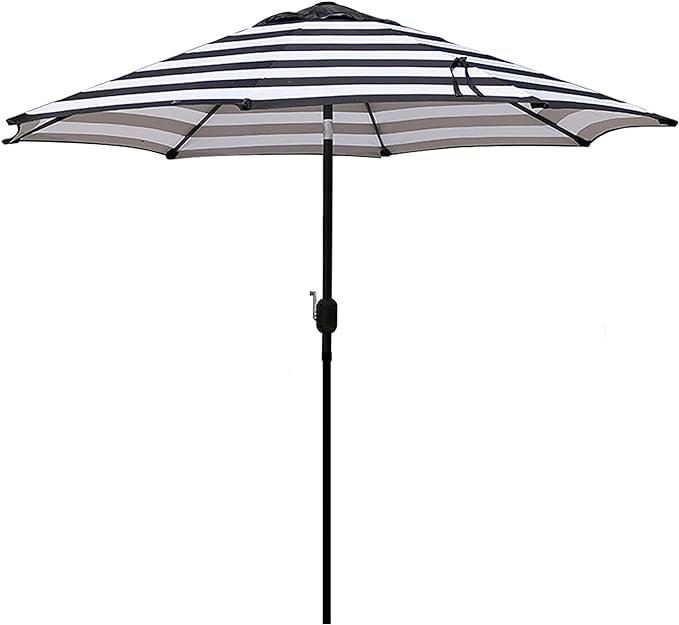 Blissun 9' Outdoor Patio Umbrella, Outdoor Table Umbrella, Yard Umbrella, Market Umbrella with 8 Sturdy Ribs, Push Button Tilt and Crank
