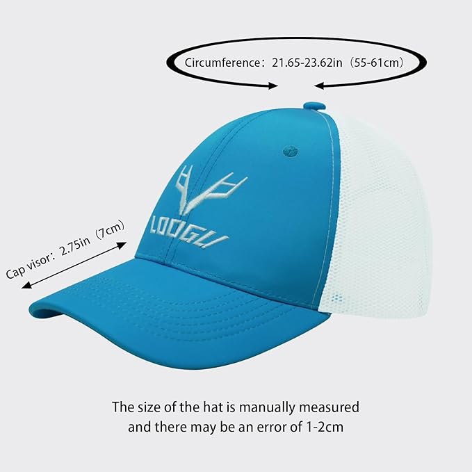 LOOGU Fishing Hat Mesh Back for Men Women Adjustable Baseball Trucker Cap Snapback Hats