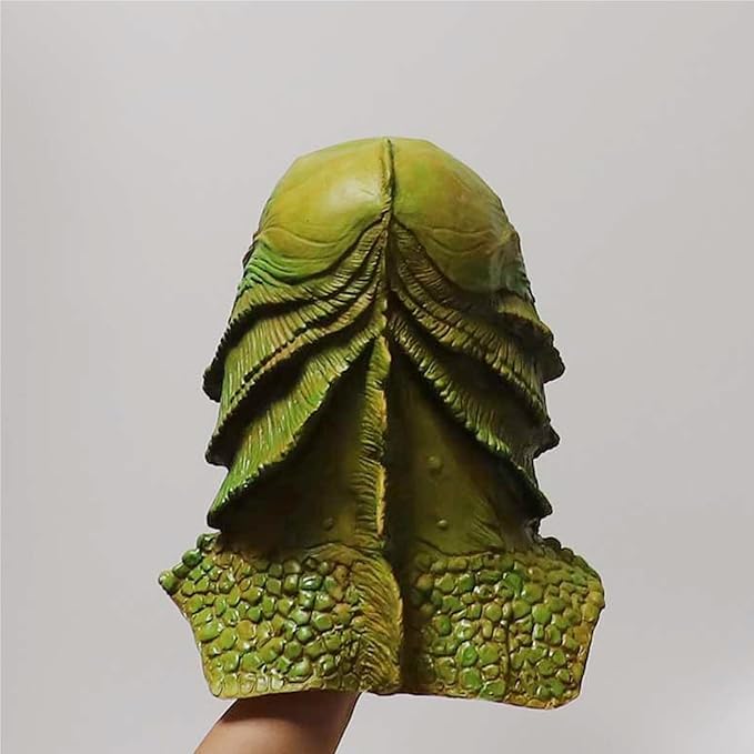 Latex Lizard Man Horror Mask, Halloween Latex Lizard Man Mask Hood, Funny Black Lake Fish Men Monster Ornament, Halloween Gifts, Masquerade Aquatic Masks, Green Fish Monster Masks for Adults