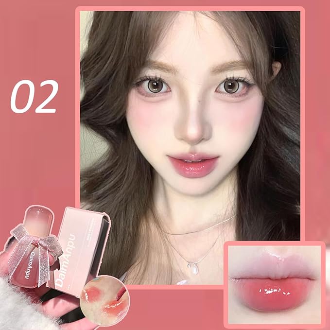 6Pcs Hydrating Jelly Lip Gloss Set,Moisturizing & Plumping Water Lip Stain Mirror Liquid Lipsticks,Waterproof Long Lasting Clear Oxygen Tinted Lip Blam Cute Lip Glaze