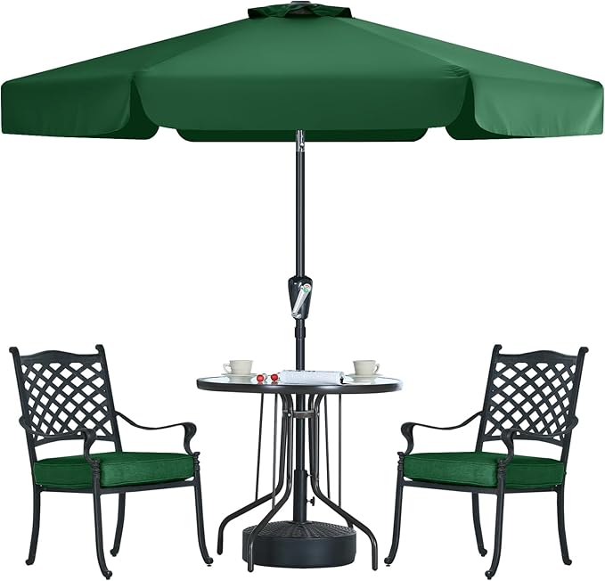 MASTERCANOPY Valance Patio Umbrella for Outdoor Table Market (7.5ft, Forest Green)
