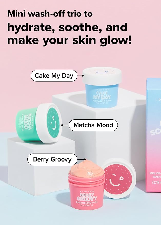 I DEW CARE Wash Off Face Mask Skin Care Set - Mini Scoops + Face Wash Headband - Tiger Headband Bundle